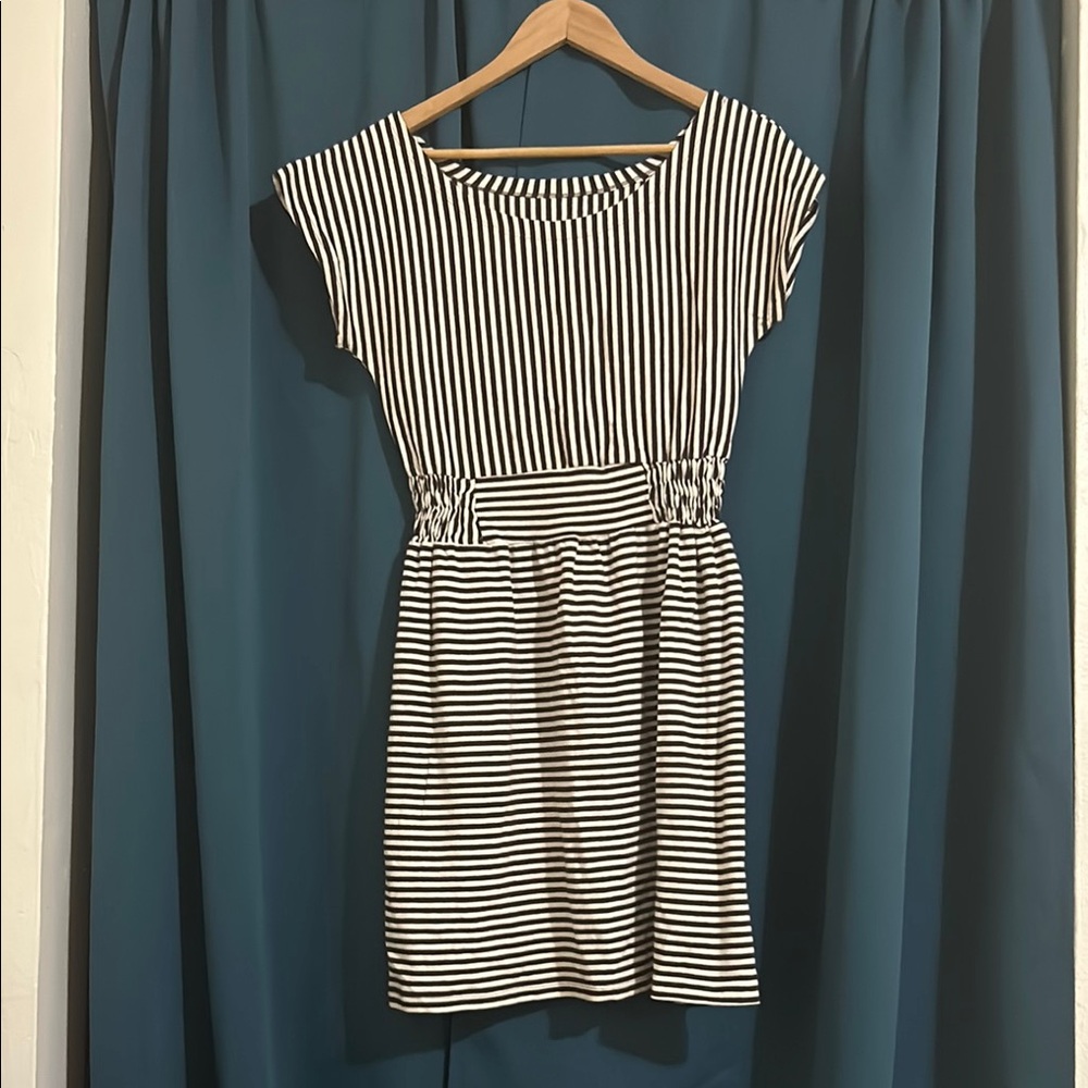Brown and Cream Striped Dress